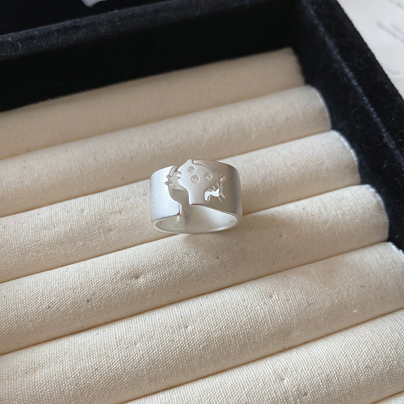 Women's Hollow Wave Geometric Open Trendy Design Rings