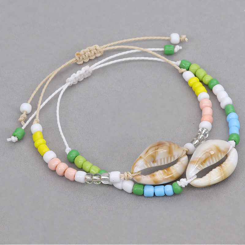 Acrylic Shell Color Bead Woven Bohemian Bracelets