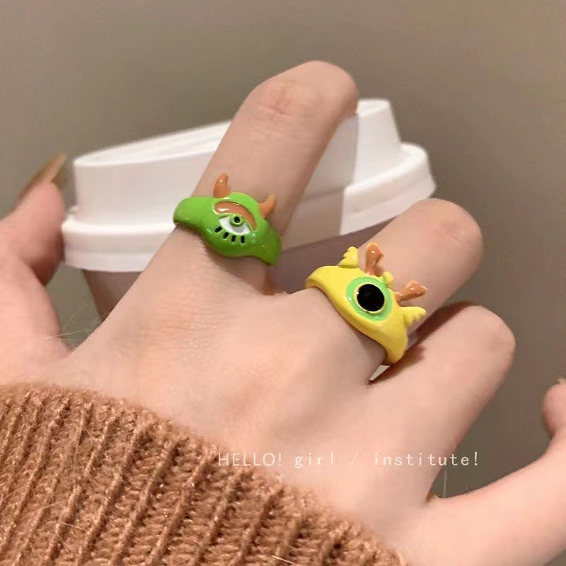 Naughty Leopard Little Dragon Female Design Switchable Index Rings