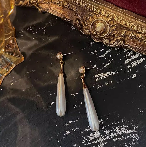 Women's French Style Temperamental Pearl Vintage For Earrings