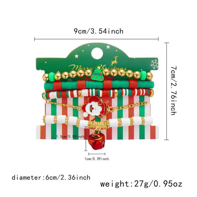 Suit Tree Snowflake Set Polymer Clay Bracelets