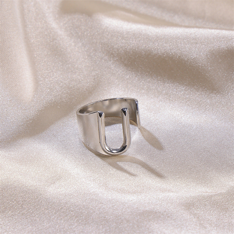 Letters Female Style Fashion Knuckle Personality Vintage Stainless Rings