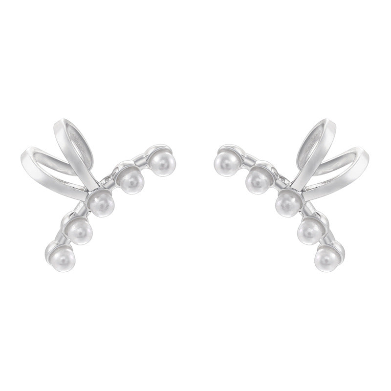 Temperament Entry Lux Alkaline Knot Love Heart French Earrings