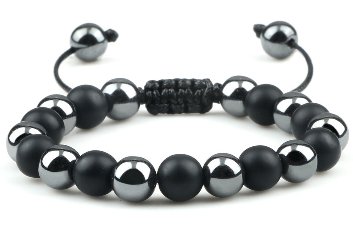 Men's Ornament Hematite Obsidian Matte Weave Vintage Bracelets