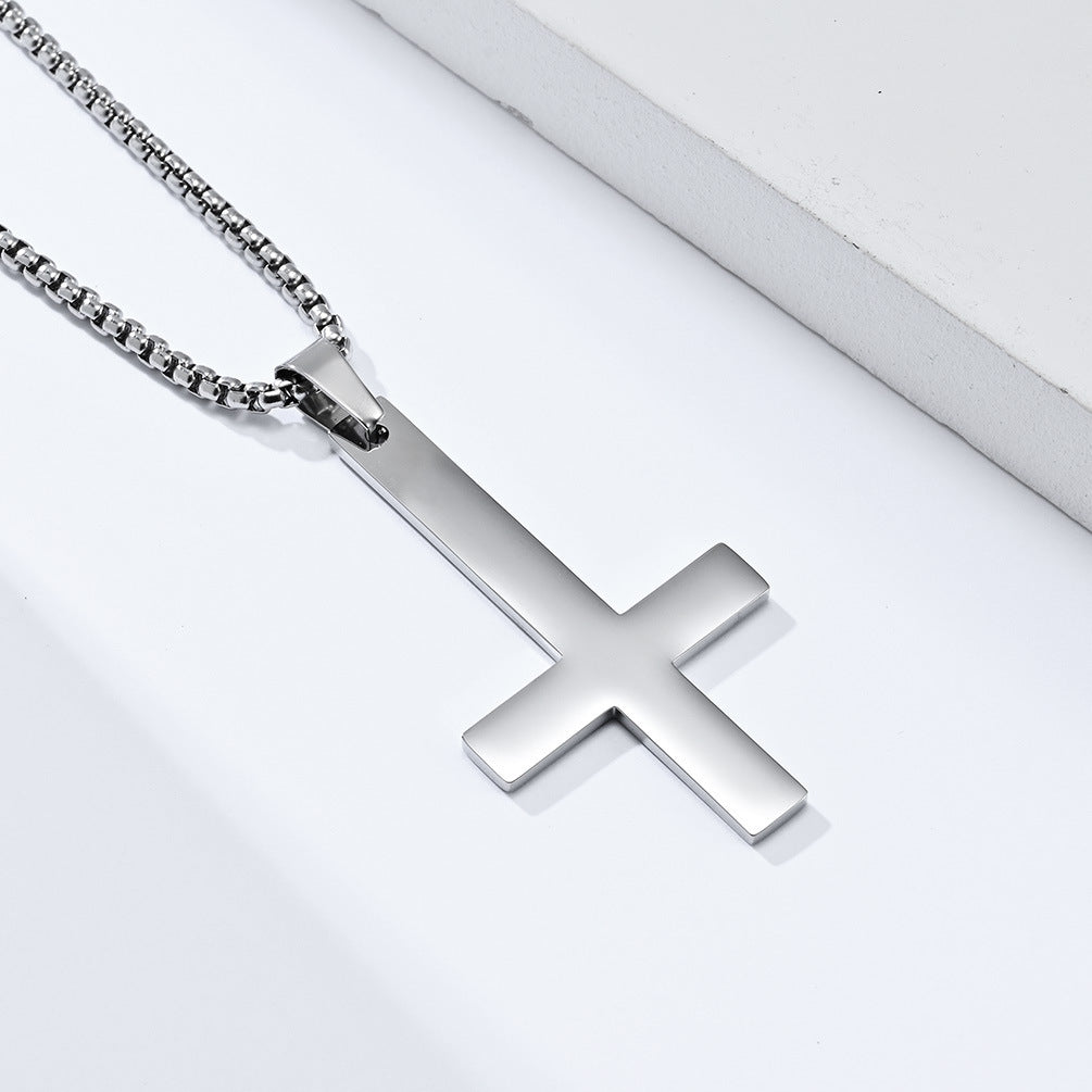 Ornament Stainless Steel Inverted Cross St. Pendants
