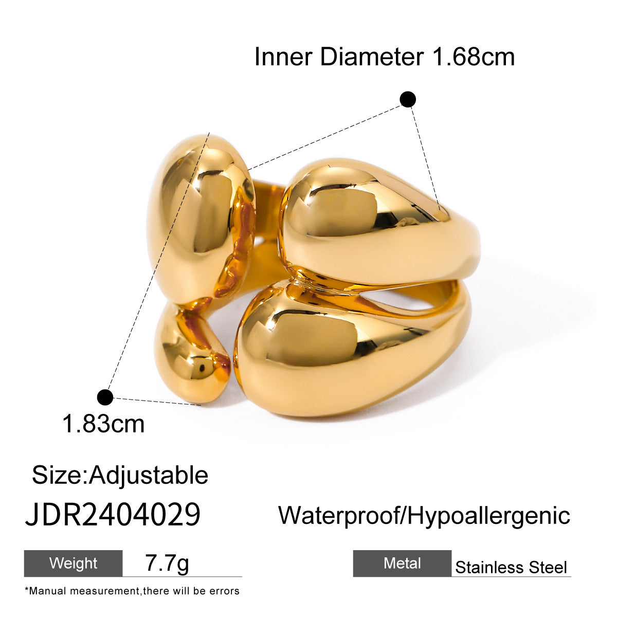 Stainless Steel Style Metal Glossy Minimalist Rings