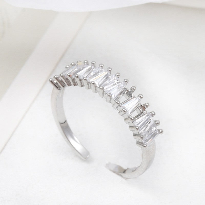 Micro Inlaid Zircon Pearl White Female Rings