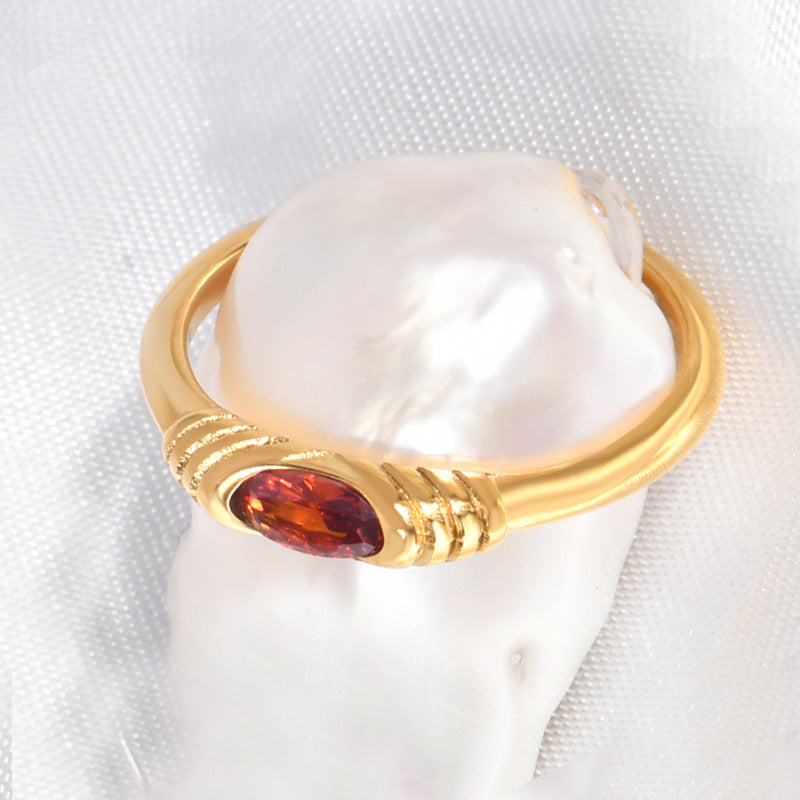 Women's Titanium Steel Light Luxury High-grade Gold Rings