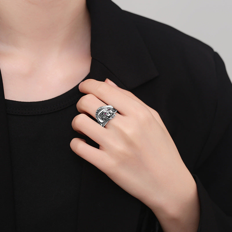 Men's Animal Cat Design Domineering Hip Hop Rings