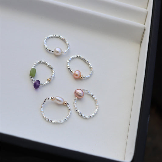 Of Sier Natural Freshwater Pearl Stretch Rings