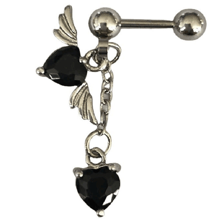 Personalized Creative Heart-shaped Wings Ear Angel Earrings