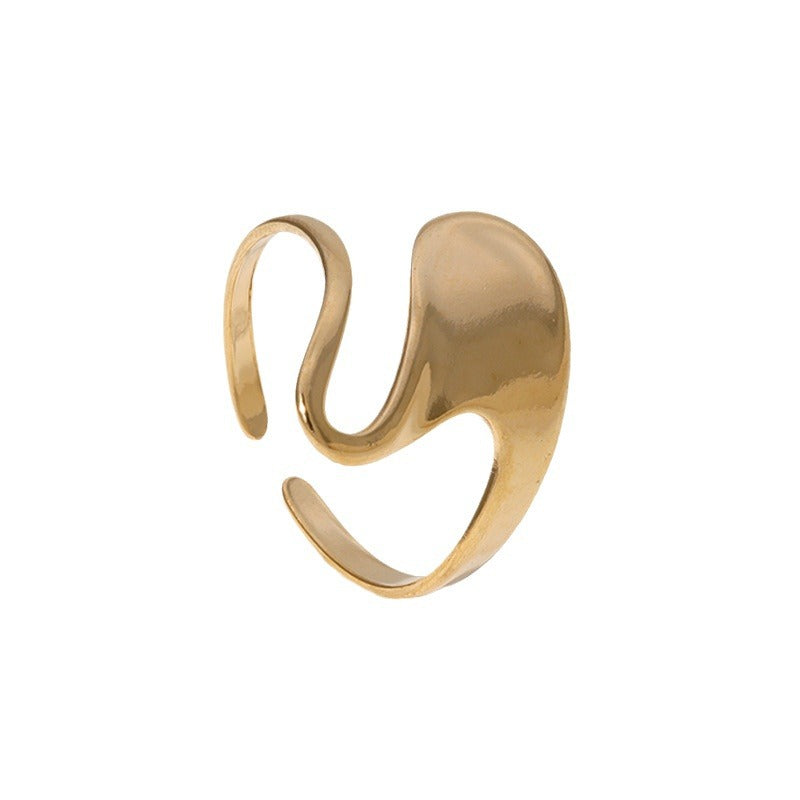 Simple Irregular Glossy Open Personalized Cold Style High-grade Rings