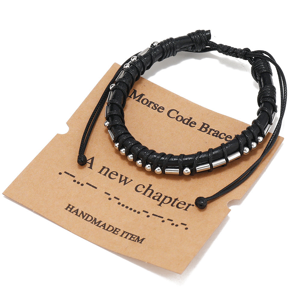 Men's Moss Password Stainless Steel Simple Retro Bracelets