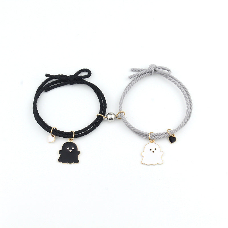 Love Heart Magnetic Couple Girlfriends Pair Of Suction Small Bracelets