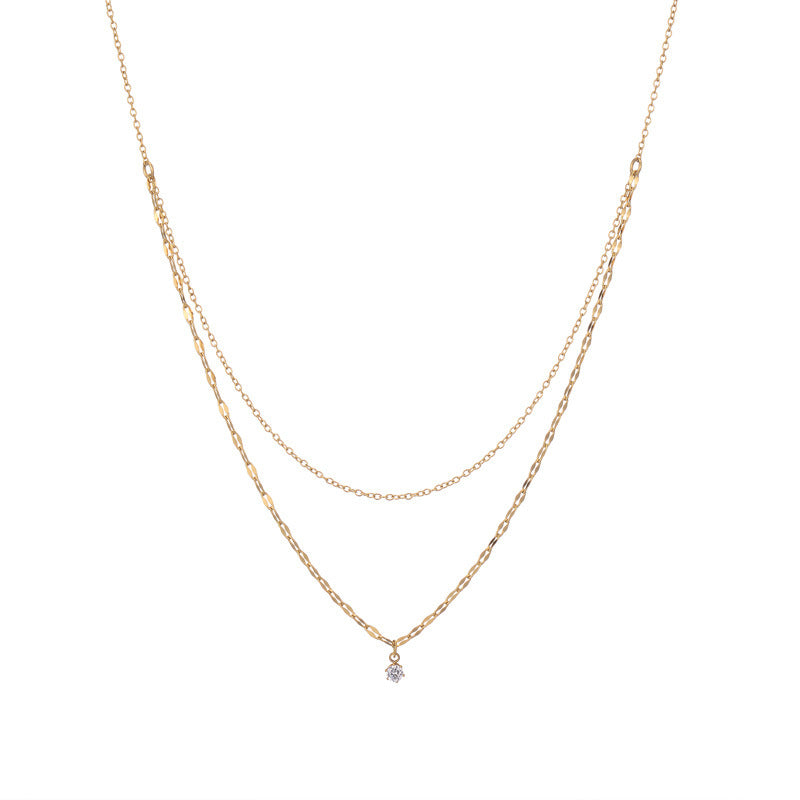 Diamond Super Flash Titanium Steel Female Cold High Sense Necklaces