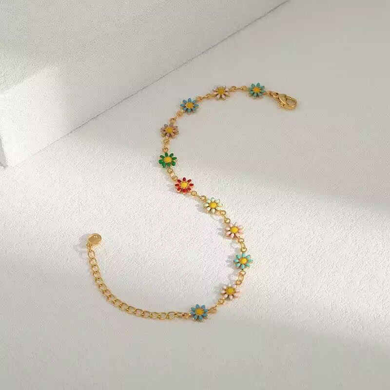 Drop Oil Little Daisy Flower Clavicle Necklaces