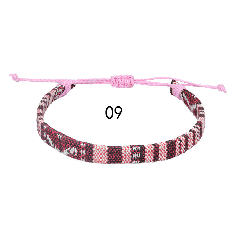 Style Cotton Linen Woven Fabric Carrying Bracelets