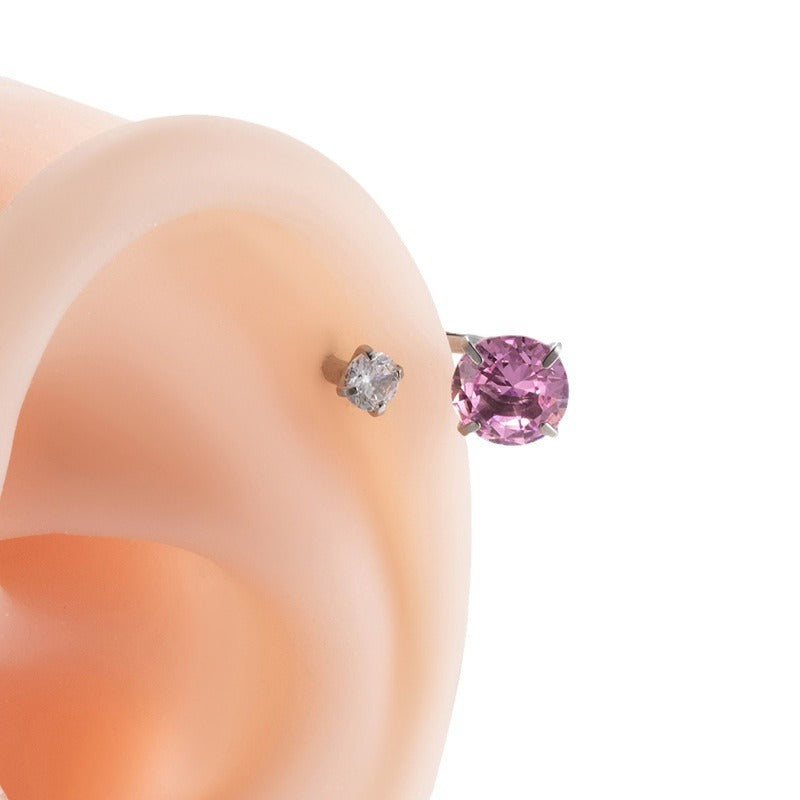 Screw Horseshoe Ear Bone Pin Flash Earrings
