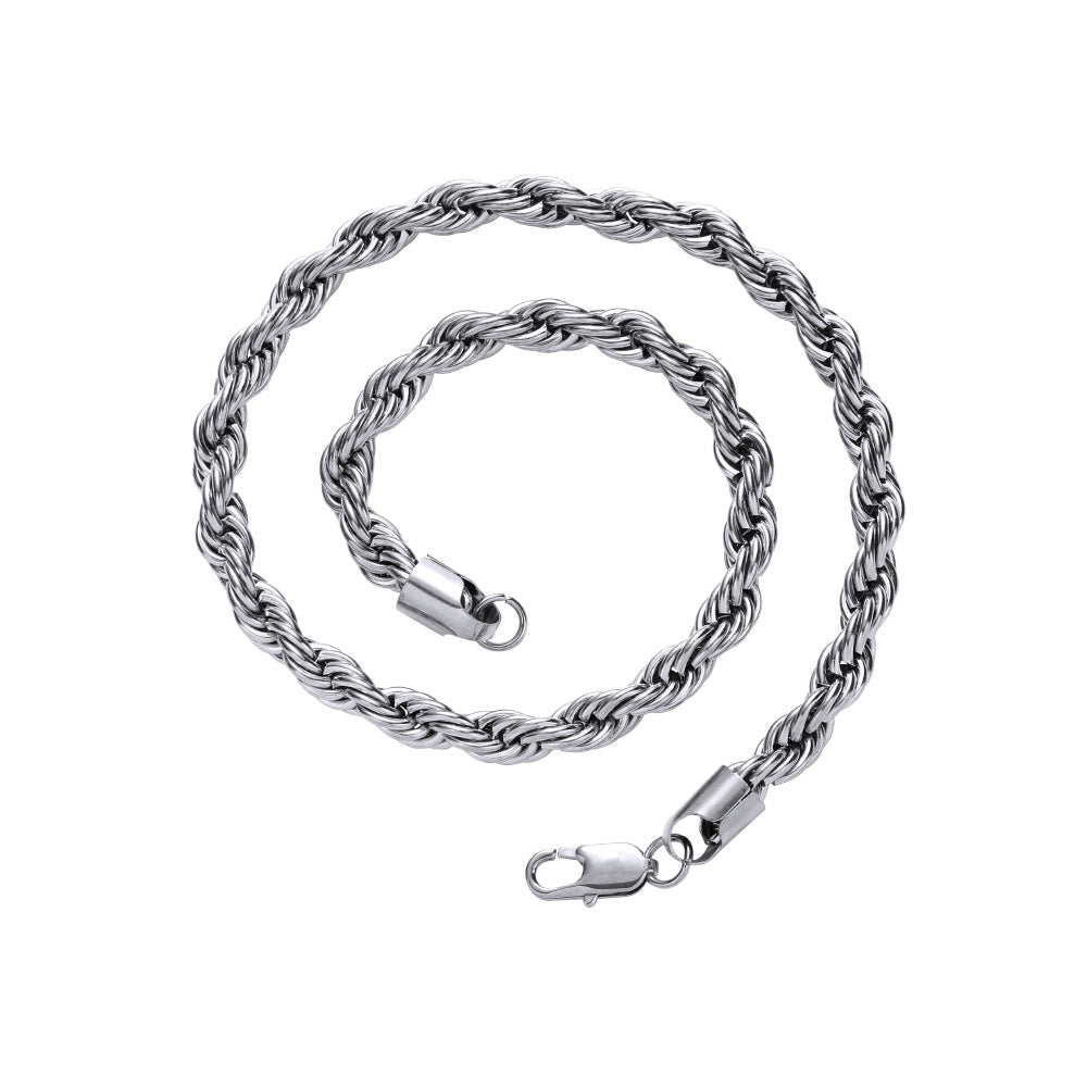 Men's Hop Style Stainless Steel Hemp Flowers Necklaces