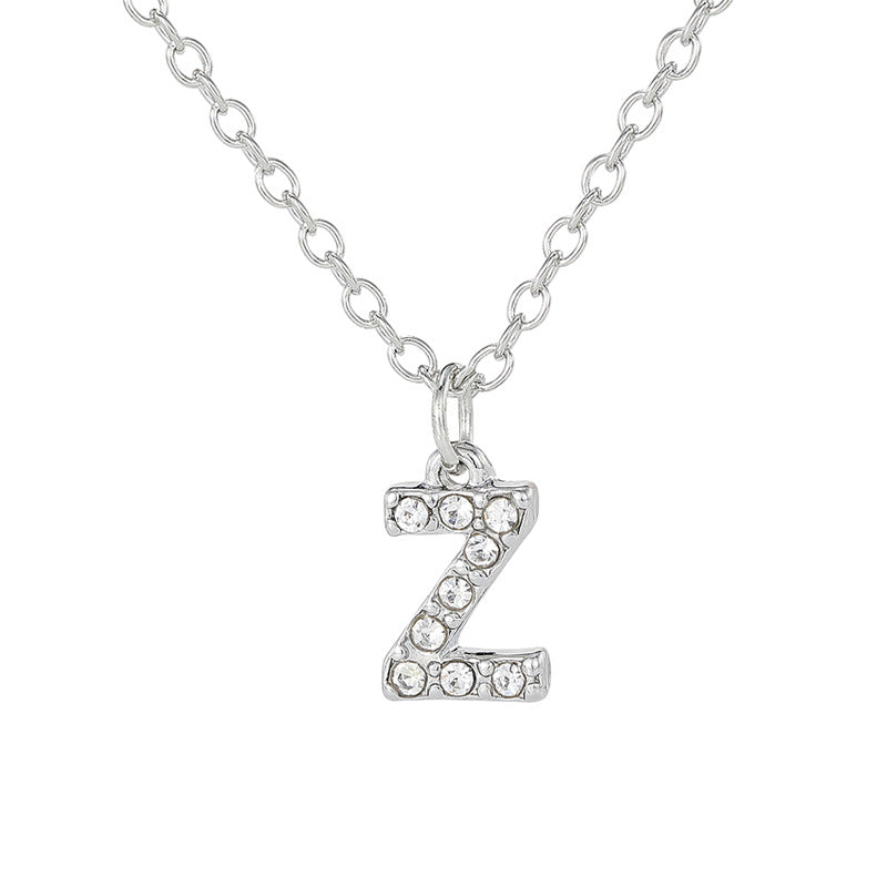 Women's & Men's English Letter Fashionable Metal Spot Drill Necklaces