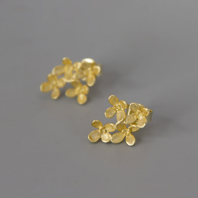 Osmanthus Drop Sterling Sier Chinese Style Earrings