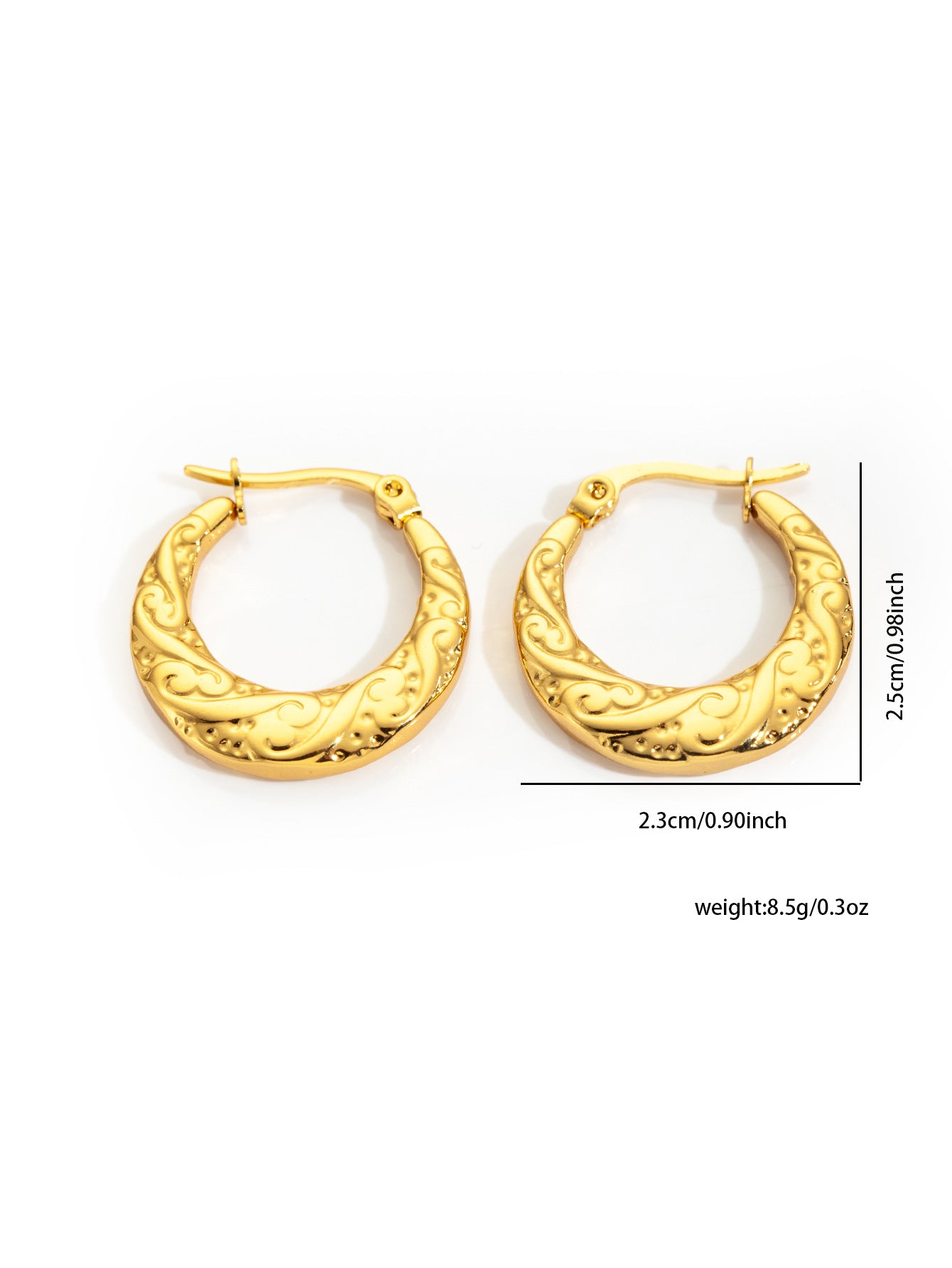 All Match Titanium Steel Gold-plated Texture Irregular Light Luxury Earrings