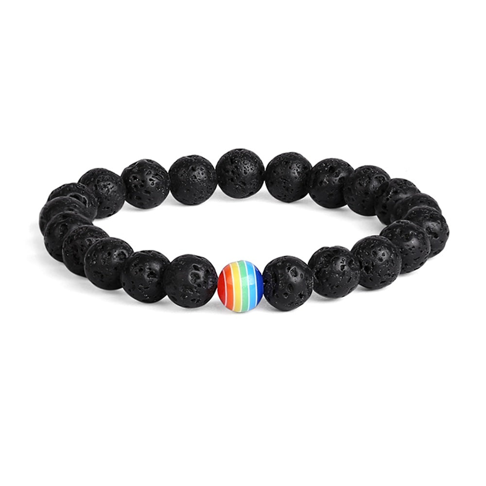 Women's Fashion Ornament Rainbow Beaded White Turquoise Bracelets
