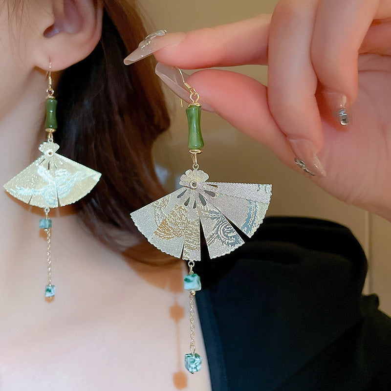 Women's Chinese Style Series Fan Han Clothing Earrings