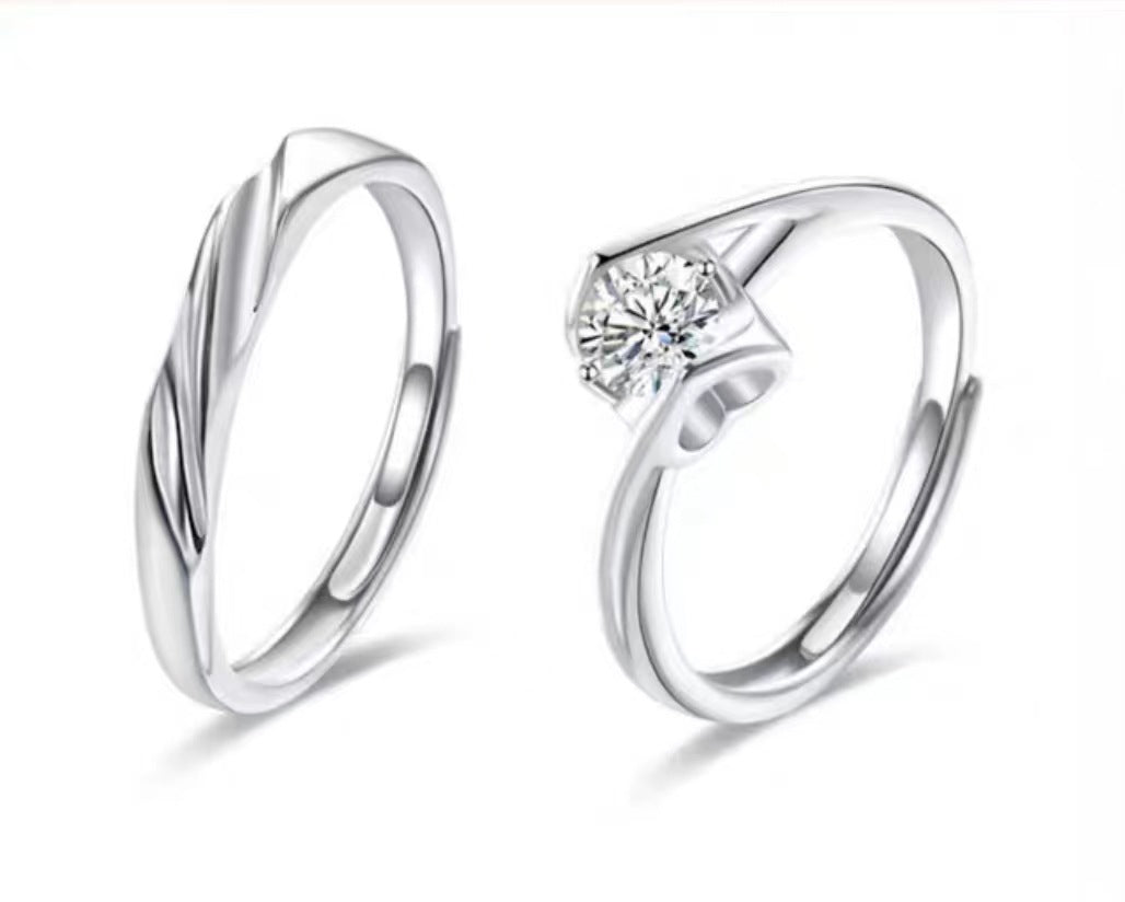 Women's & Men's Fan Home With Female Mobius Couple Fashion Simple Opening Rings