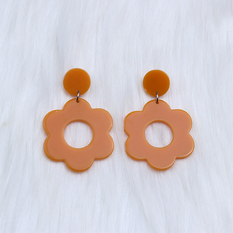 Women's Cutout Acrylic Fashion Simple Style Sweet Earrings