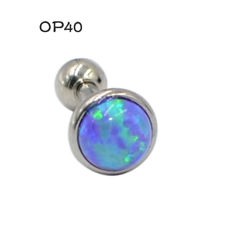 Steel Opal Puncture Fire Color Australian Earrings