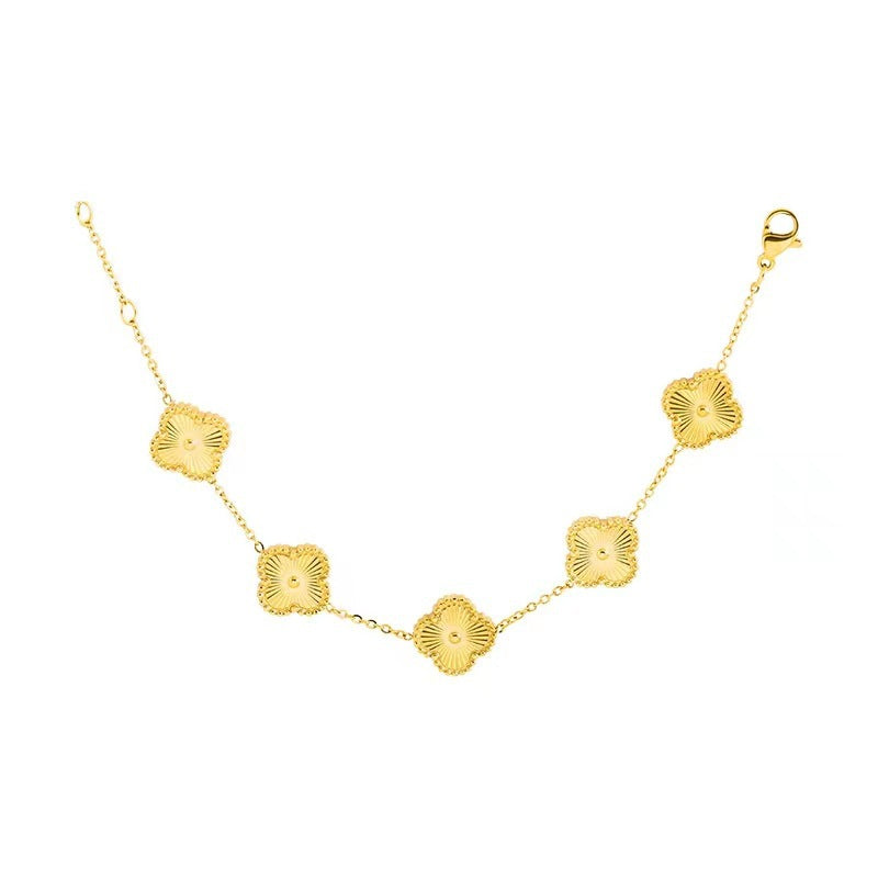 Women's Gold Four-leaf Tide Titanium Steel No Bracelets