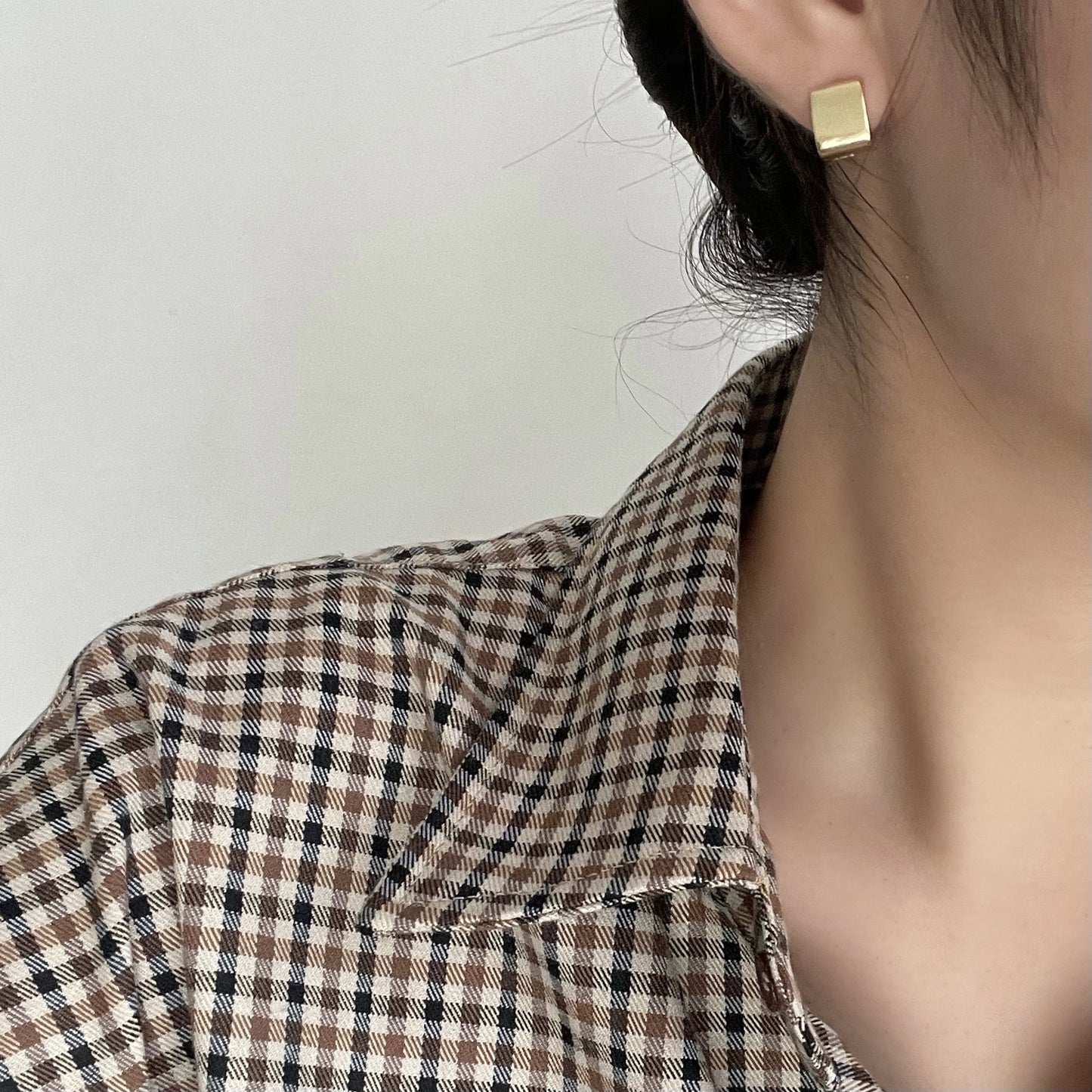 Square Wide Version Ear Clip Korean Earrings