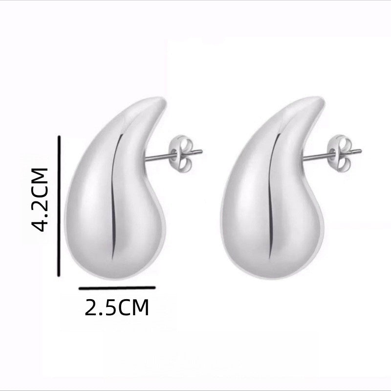 Water Drop Glossy Hollow Advanced Design Earrings