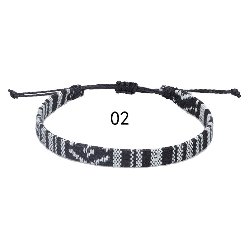 Style Cotton Linen Woven Fabric Carrying Bracelets