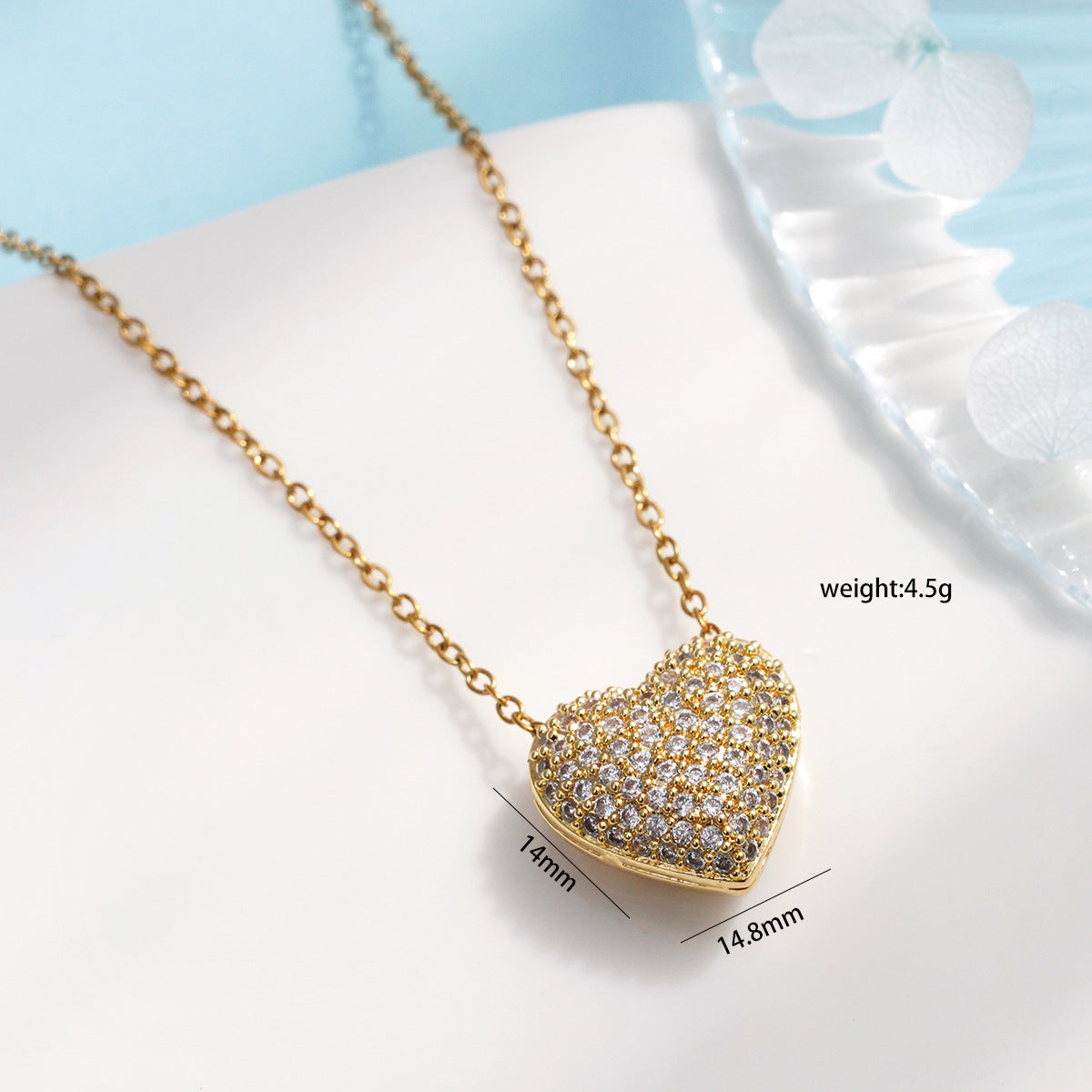 Love Crown Female Copper Plated Gold Micro Necklaces