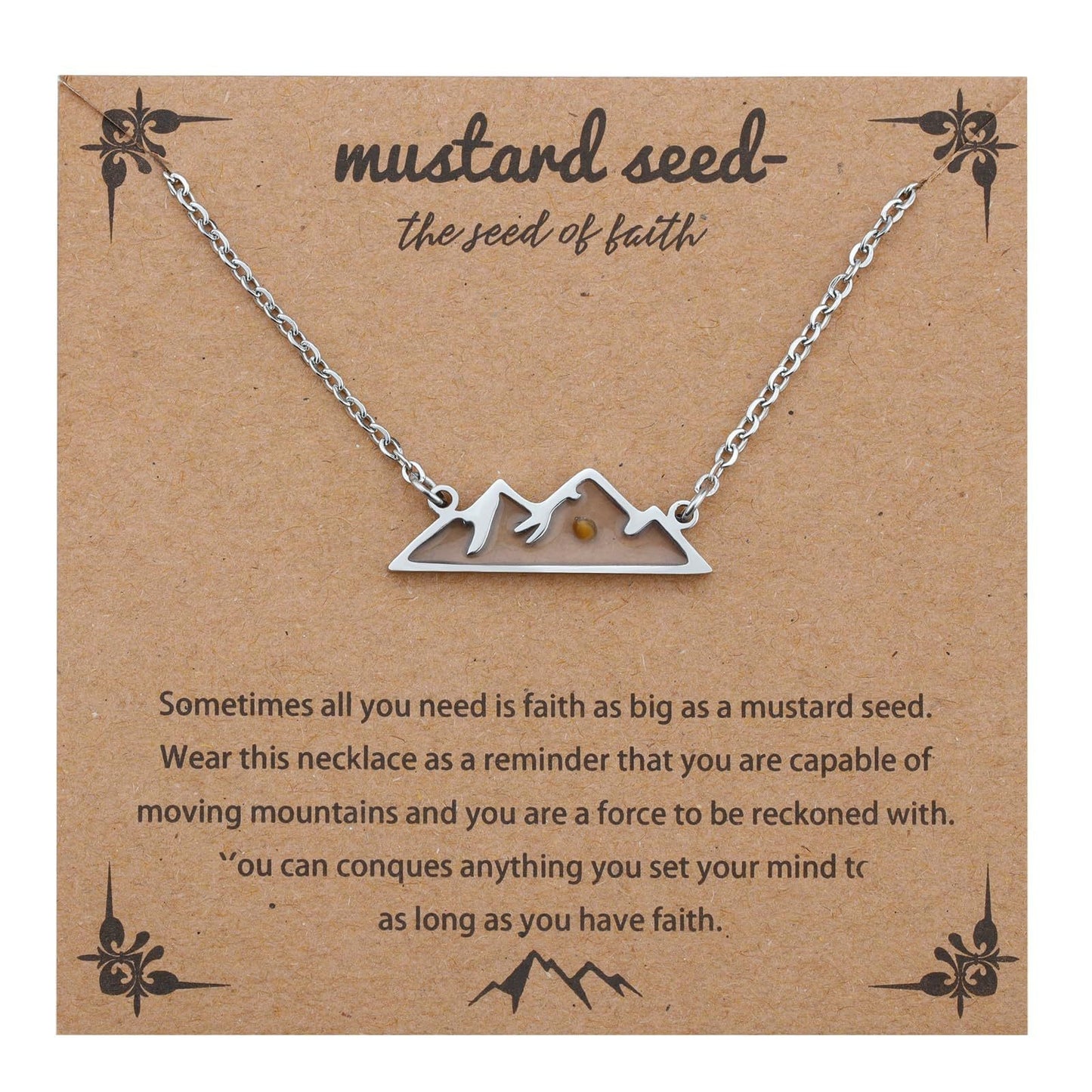 Women's & Men's Stainless Steel Mustard Seed Fashion Female Niche Vegetable Necklace