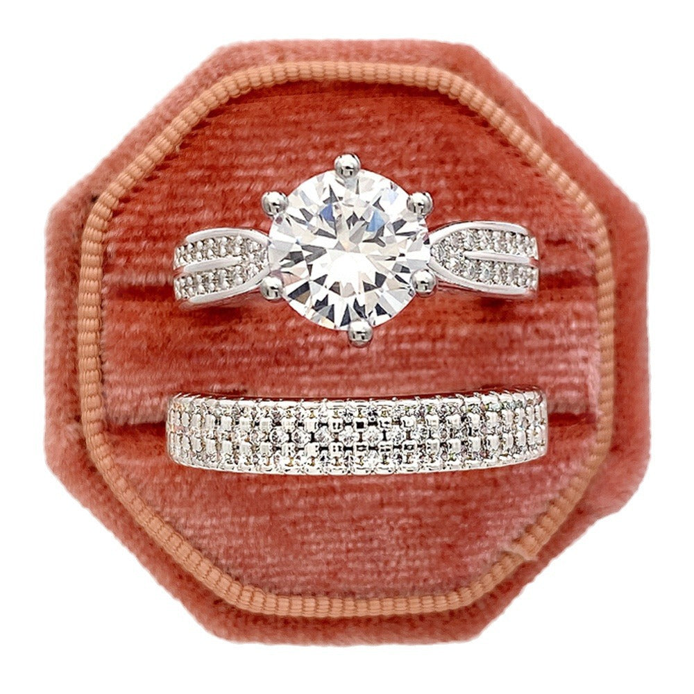 Women's & Men's Retro Couple Luxury Wedding Combined Simple Rings