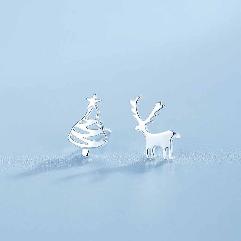 Women's Sier For Red Niche Design Christmas Earrings