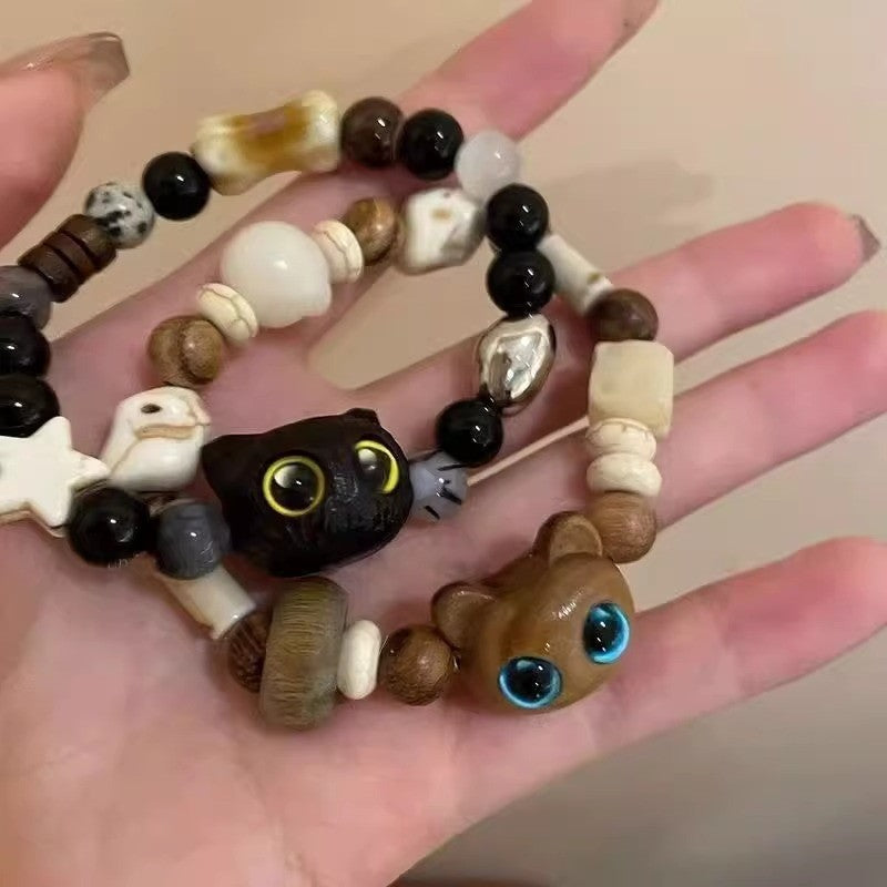 Black Little Monster Cat Female Design Sweet Bracelets