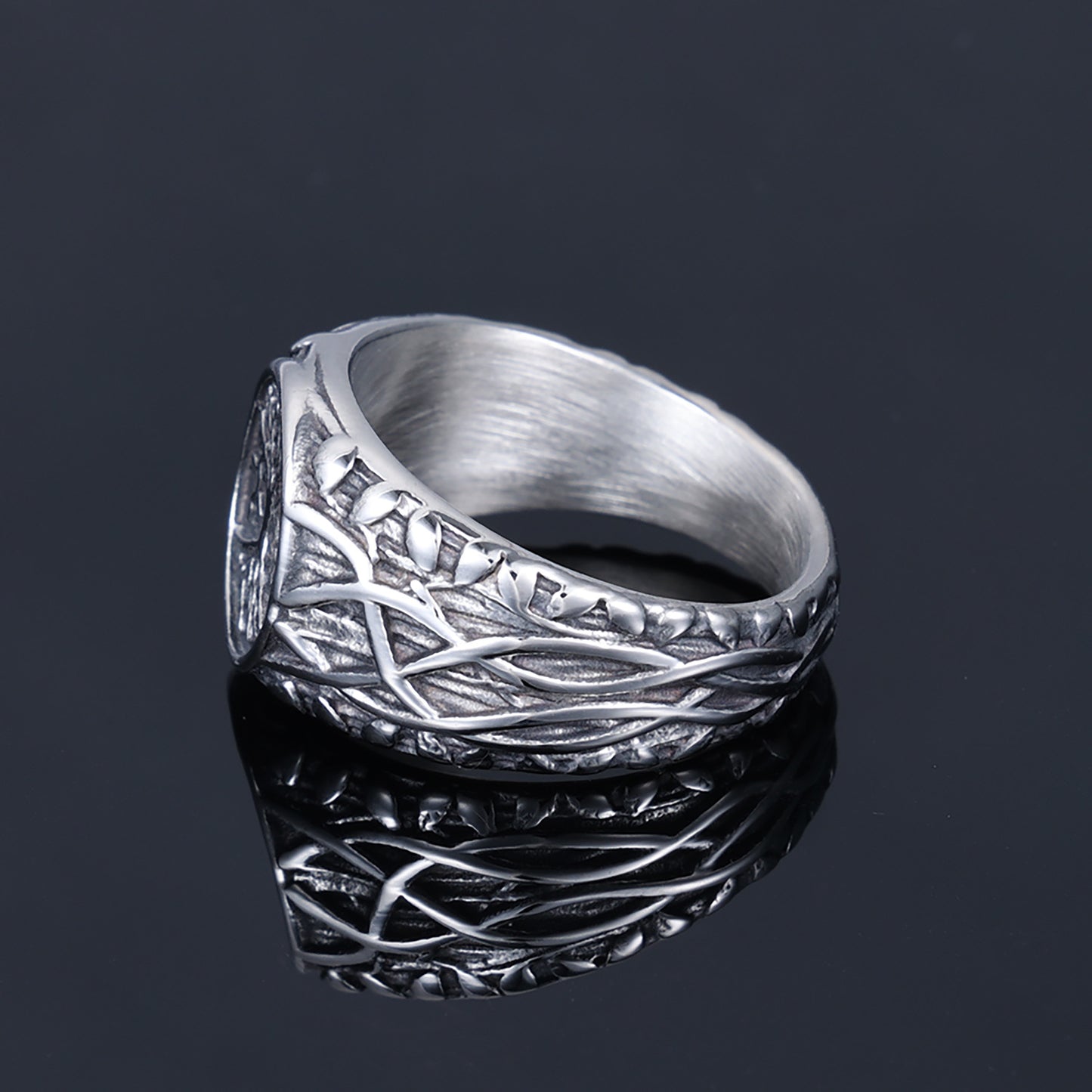 Viking Style Lucky Tree Vine Stainless Rings