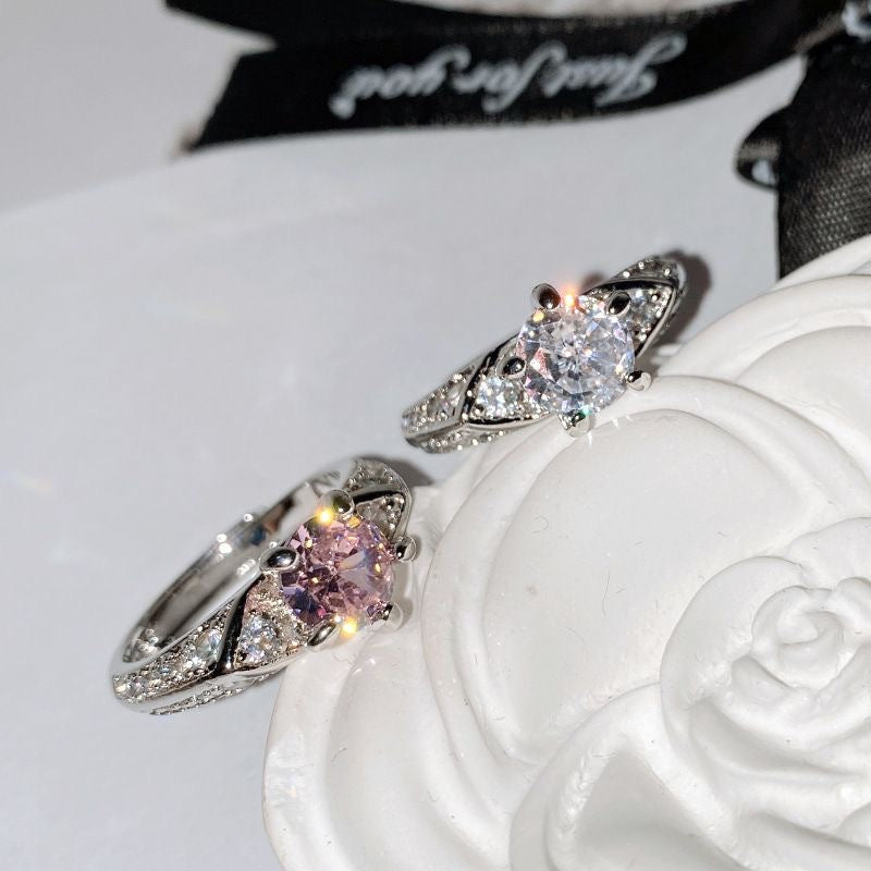 For Sweet Cool Pink Niche Female Rings