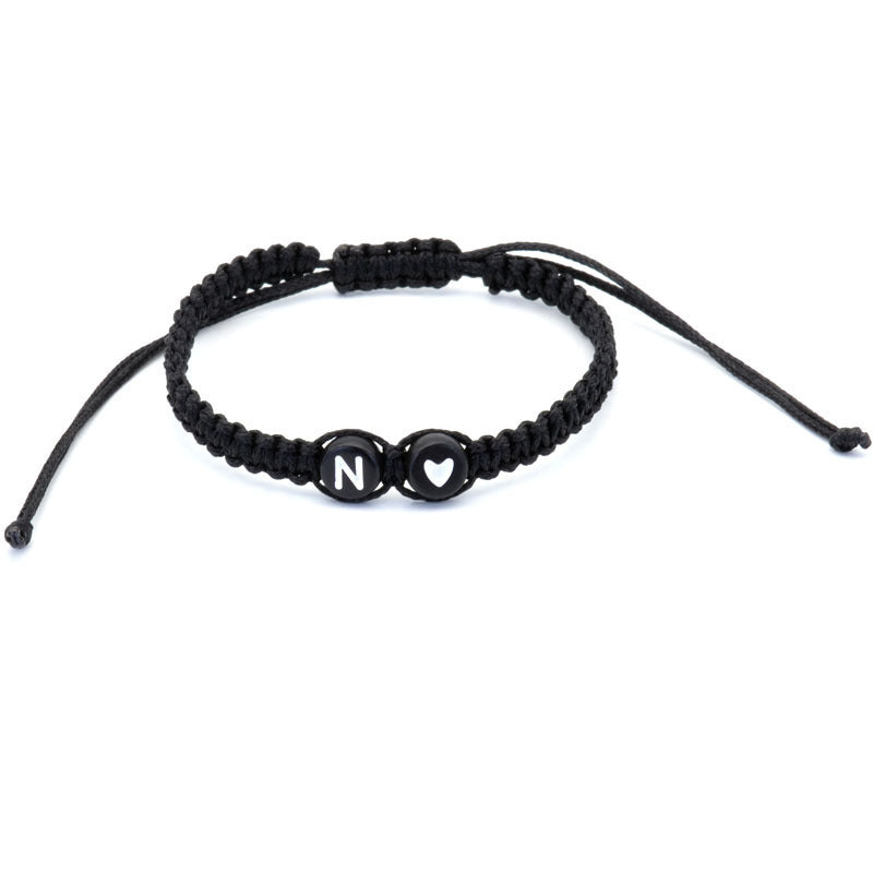 English Letters Love Heart Woven Friendship Bracelets