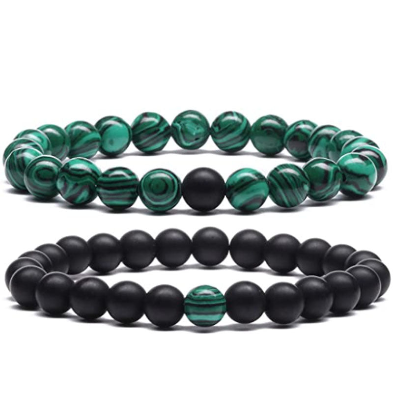 Men's Lava Stone Beads Couple Yellow Tiger Bracelets