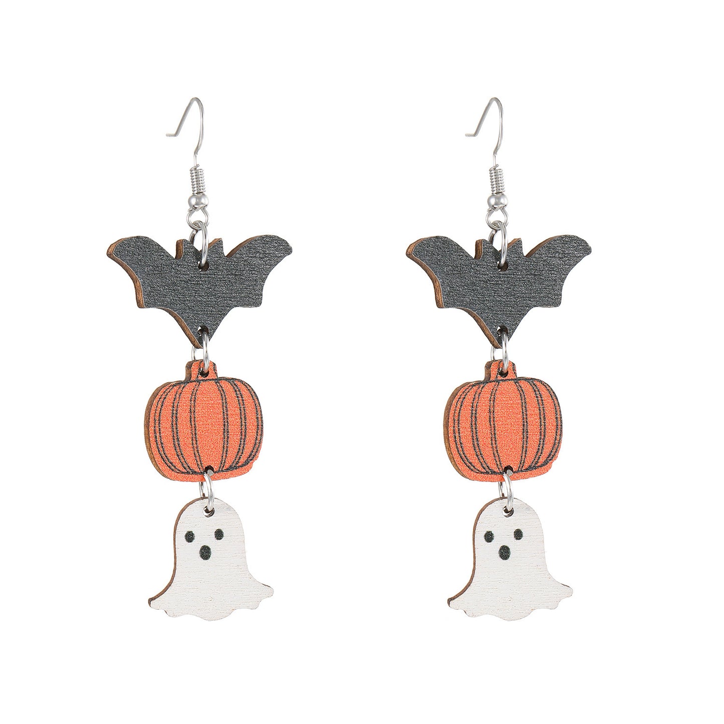 Alloy Funny Fun Ghost Pumpkin Spider Earrings