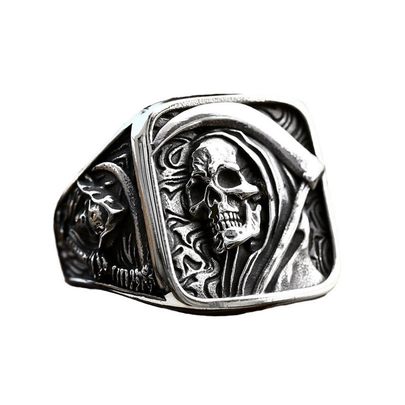 Men's Stainless Steel Punk Hip Hop Death Rings