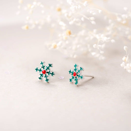 Women's Sier For Red Niche Design Christmas Earrings