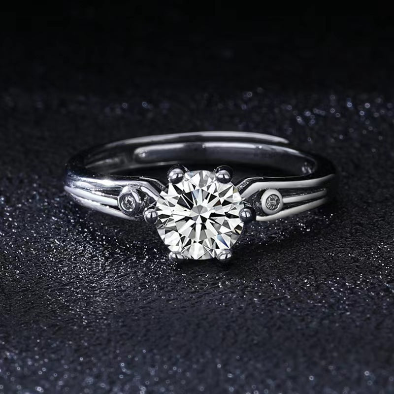 Live Broadcast Sier Moissanite Female Karat Rings