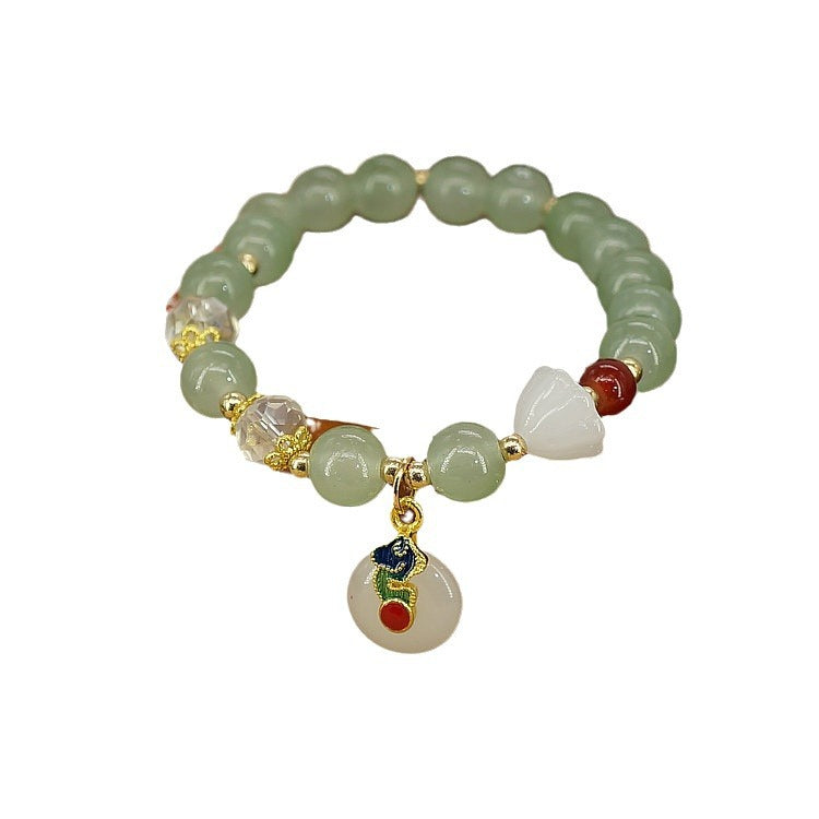 White Jade Safety Buckle Temperament Hand Bracelets