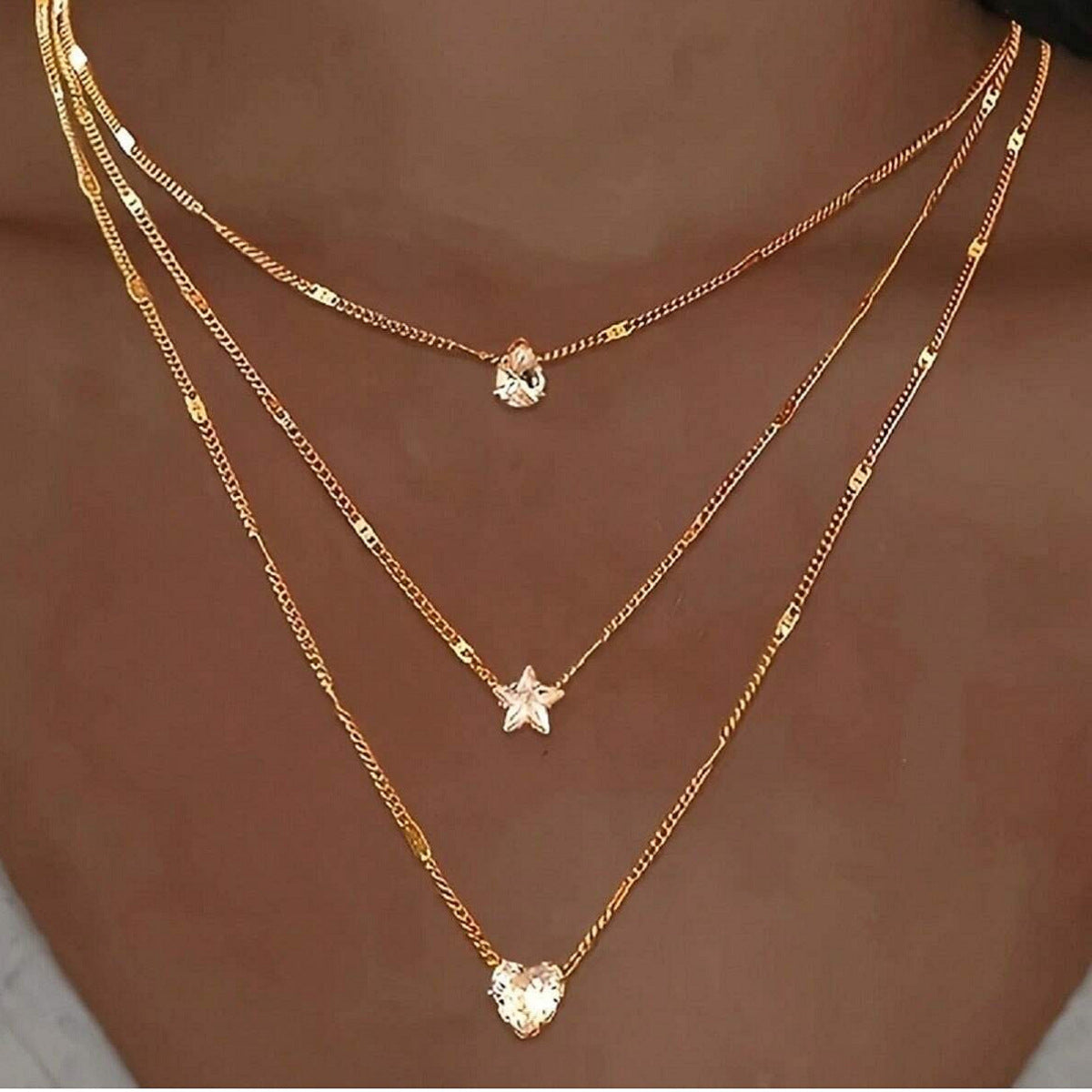 Women's Personality Love Five-pointed Star Water Drop Necklaces